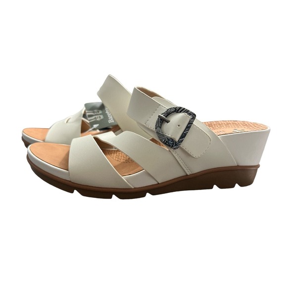NWT Baretraps Womens Laralee Wedge Sandal Slides White Size‎ 9.5 - Picture 1 of 7